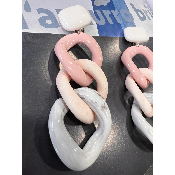 Boucles Oreilles maille rose Francine