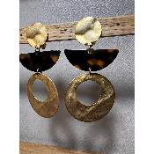 Boucles Oreilles Albane Acétate et doré