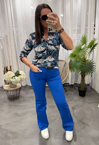 Chemise imprimée bleue ANNIE 442977 WHITESTUFF