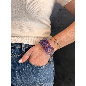 Bracelet maillons violet translucide 