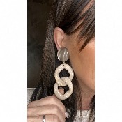 Boucles Oreilles  maillons taupe 