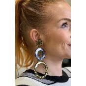Boucles Oreilles pailleté doré et argenté acétate