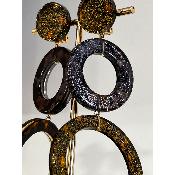 Boucles Oreilles pailleté doré et argenté acétate