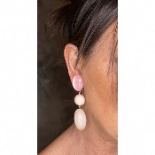 Boucles Oreilles perles rose pastel