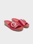 Sandales bio compensées rouge brique WSU003 Nicetings