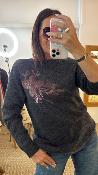 Pull col rond montant Gris foncé MRK663 MR