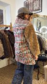 Manteau mi long quadri bi-matière 52519404 MM