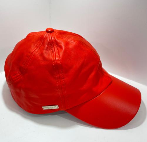 Casquette cuir orange  SEEBERGER