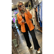 Blazer orange 100% Lin Saint Barth