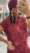 Top broderie bordeaux 053-210091 BSB