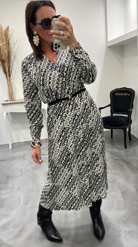 Robe longue noir et blanc REFLECHIE 