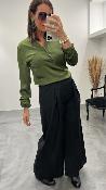 Blouse satinée kaki 50644219