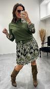 Robe courte vert et noir LYA