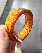 Bracelet jonc orange pailleté