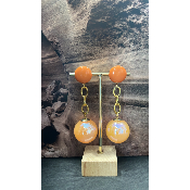 Boucles Oreilles clips orange Irma