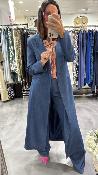 Veste trench long demin bleu KXCP0041 KKS