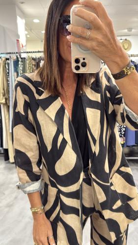 Veste Blazer fluide beige et noir 52036259 MM