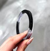 Bracelet jonc transparent noir