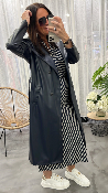 Veste trench simili cuir bleu 50983245 MM