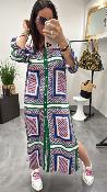 Robe longue imprimé vert  Rami LPE
