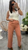 Pantalon large terracotta Pierre 