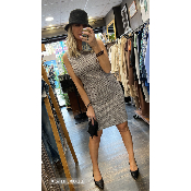 Robe en viscose stretch grise argentée Kelly