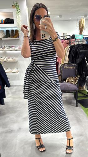 Robe mi longue ligne tennis marine WJU024 NT