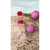 Boucles Oreilles clips rose Irma
