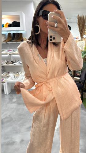 Veste blazer rose poudré M6233P MR
