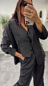 Gilet de barman anthracite et lignes grises SISTER G&M