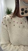 Pull col rond avec bijoux "fantaisie" MRK676 MR