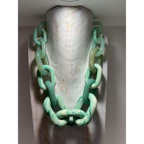 Collier gros maillons vert 