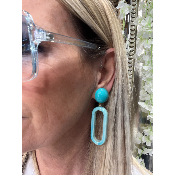 Boucles Oreilles clips turquoise Carla