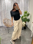 Pantalon à pinces beige 50986179