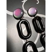 Boucles Oreilles Juliette  Noir