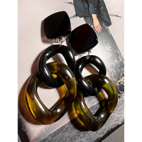 Boucles Oreilles Maillons Karen Kaki