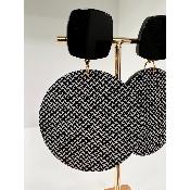 Boucles Oreilles Dakar noir blanc