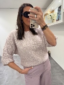 Pull manches 3/4 parme LOLYMPIA