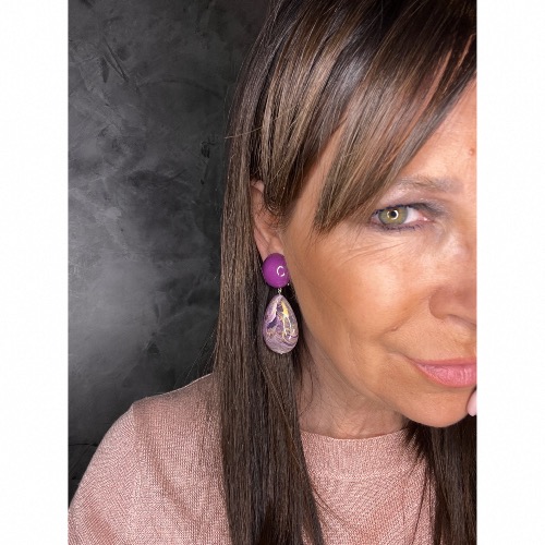 Boucles Oreilles  cuba violet