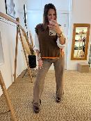 Pull débardeur marron avec lien orange fluo M88052004 IMPERIAL