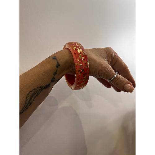 Bracelet corail étoiles incrustées