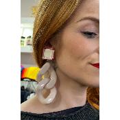 Boucles Oreilles  perles naturelles dorées