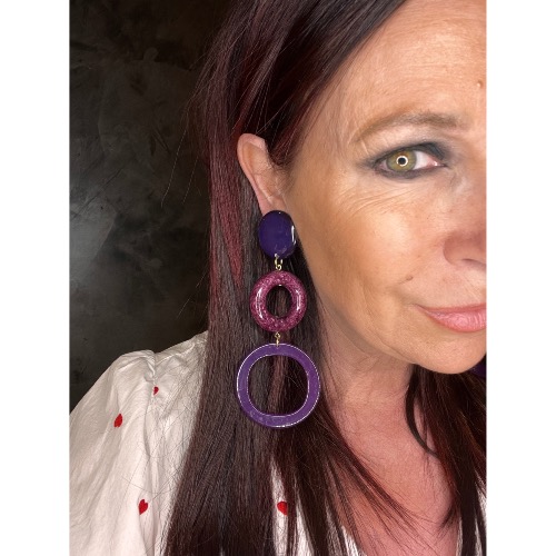 Boucles Oreilles violet 