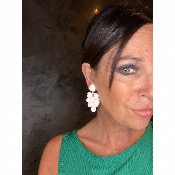 Boucles Oreilles grappe blanc