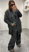 Manteau mi-long gris chiné NAELIS 
