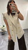 Veste blazer sans manches beige LAFOJGH DIXIE