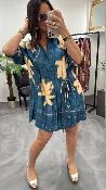 Robe courte fluide indigo M2394 MR