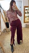 Pantalon Fluide à pinces bordeaux PETRA GOAGOA