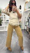 Blouse rayée camel et beige PARASOL BB