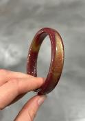 Bracelet jonc prune doré